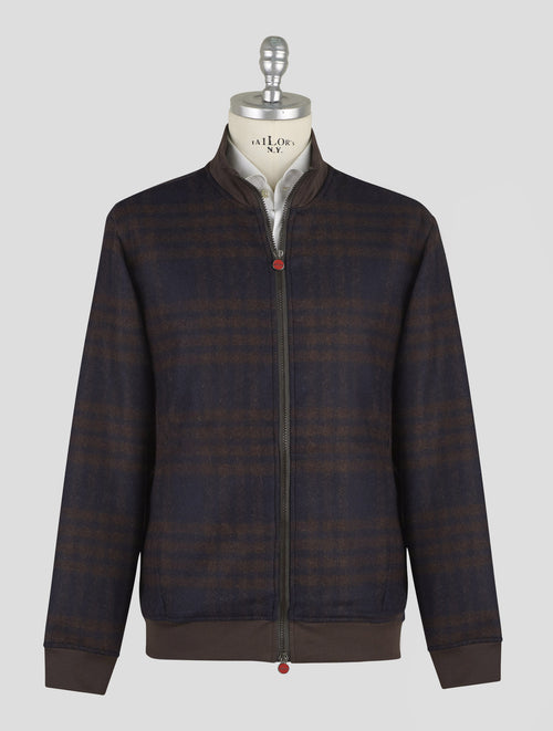 Kiton Blue Brown Alpaca Wool Pa Coat B-One