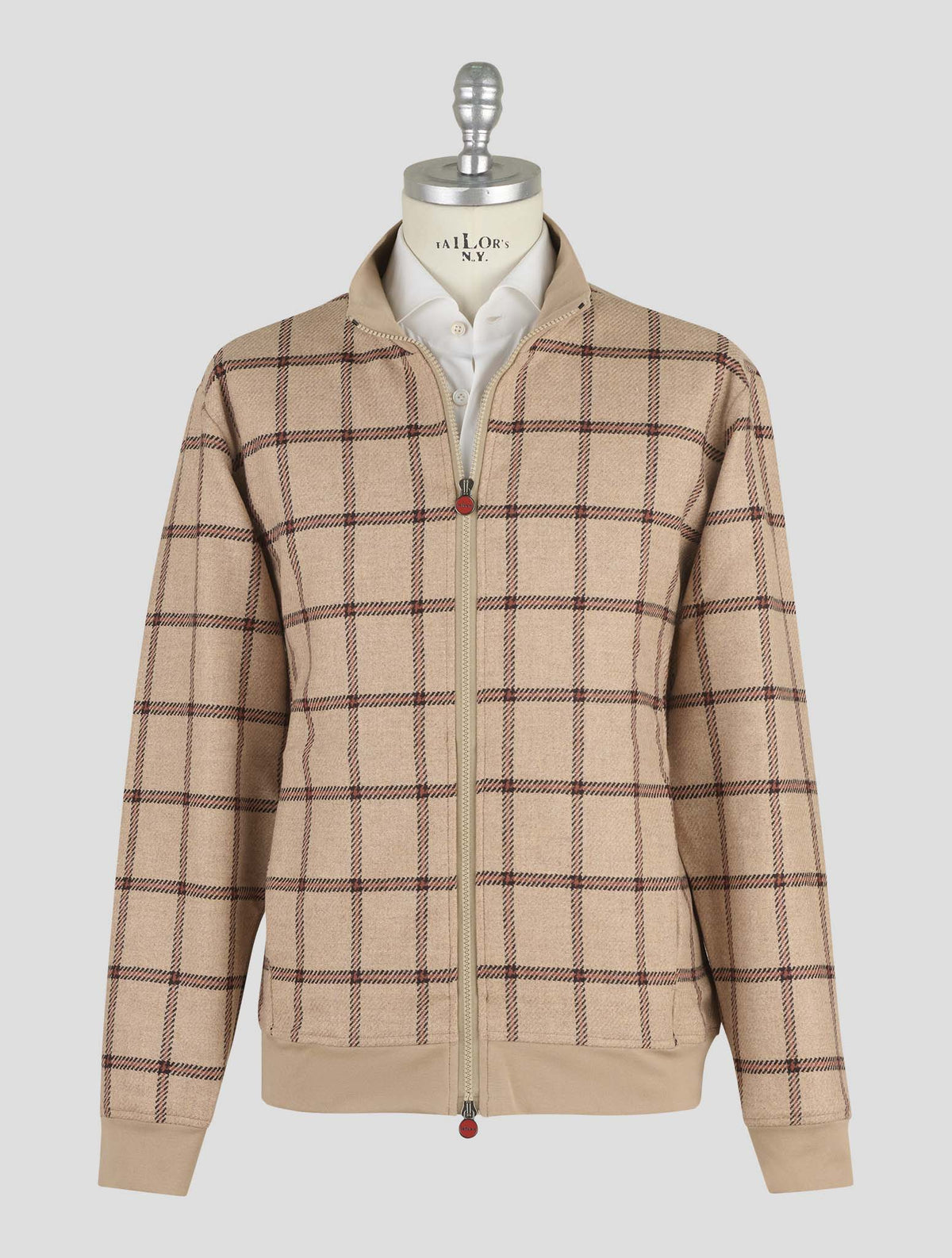 Kiton Beige Orange Wool Coat B-One