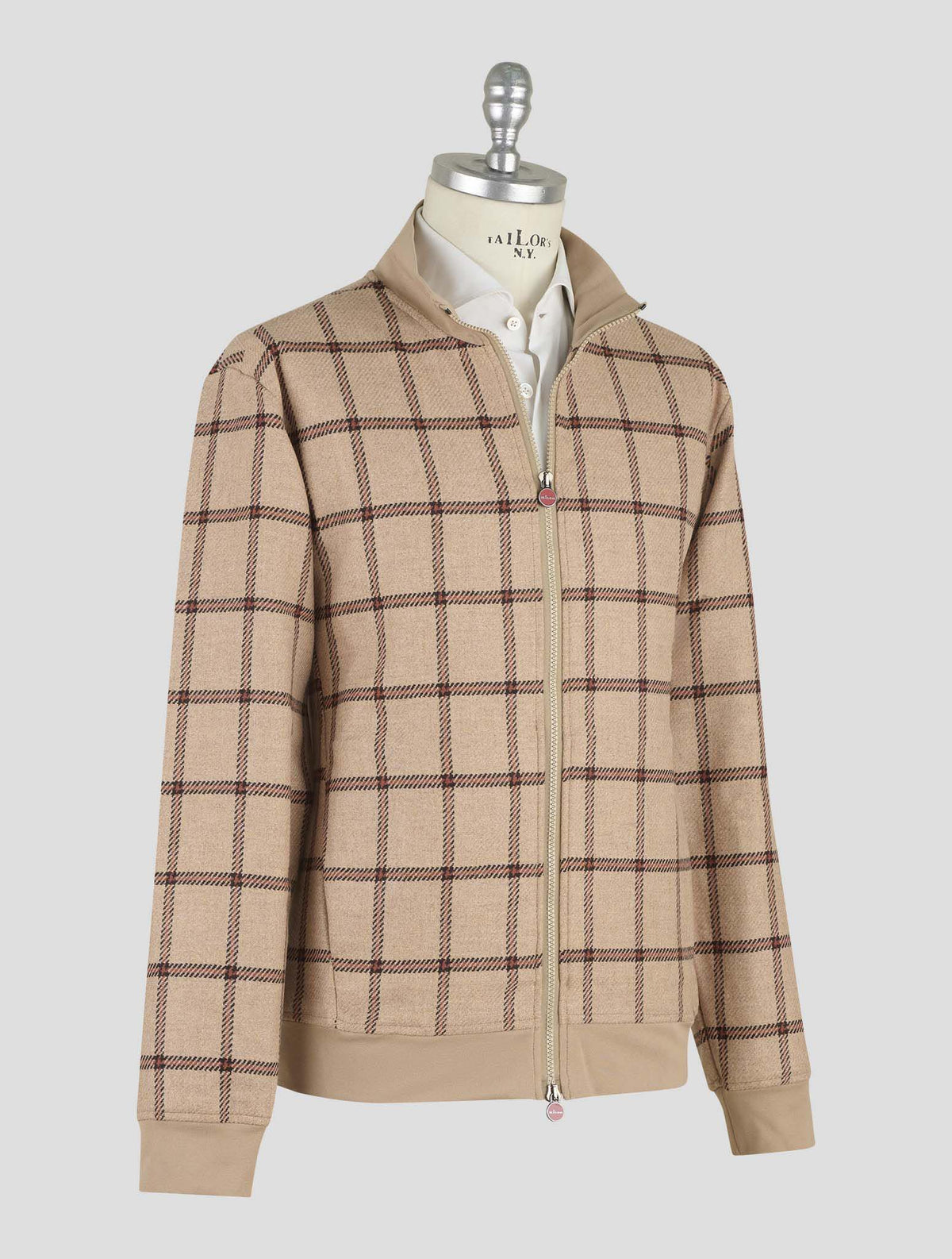 Kiton Beige Orange Wool Coat B-One