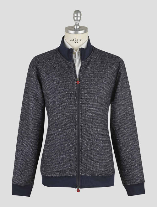 Kiton Blue Wool Camel Cashmere Coat B-One