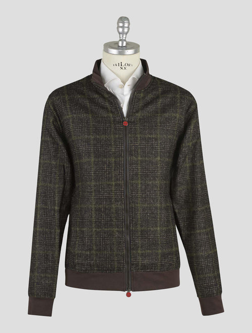 Kiton Green Wool Camel Cashmere Coat B-One
