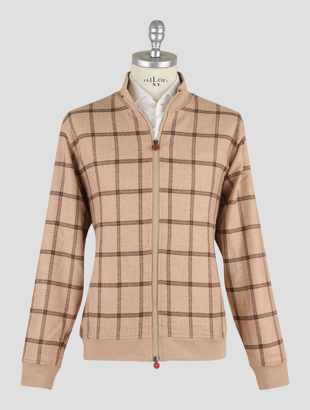 Kiton Beige Green Cotton Ea Coat B-One