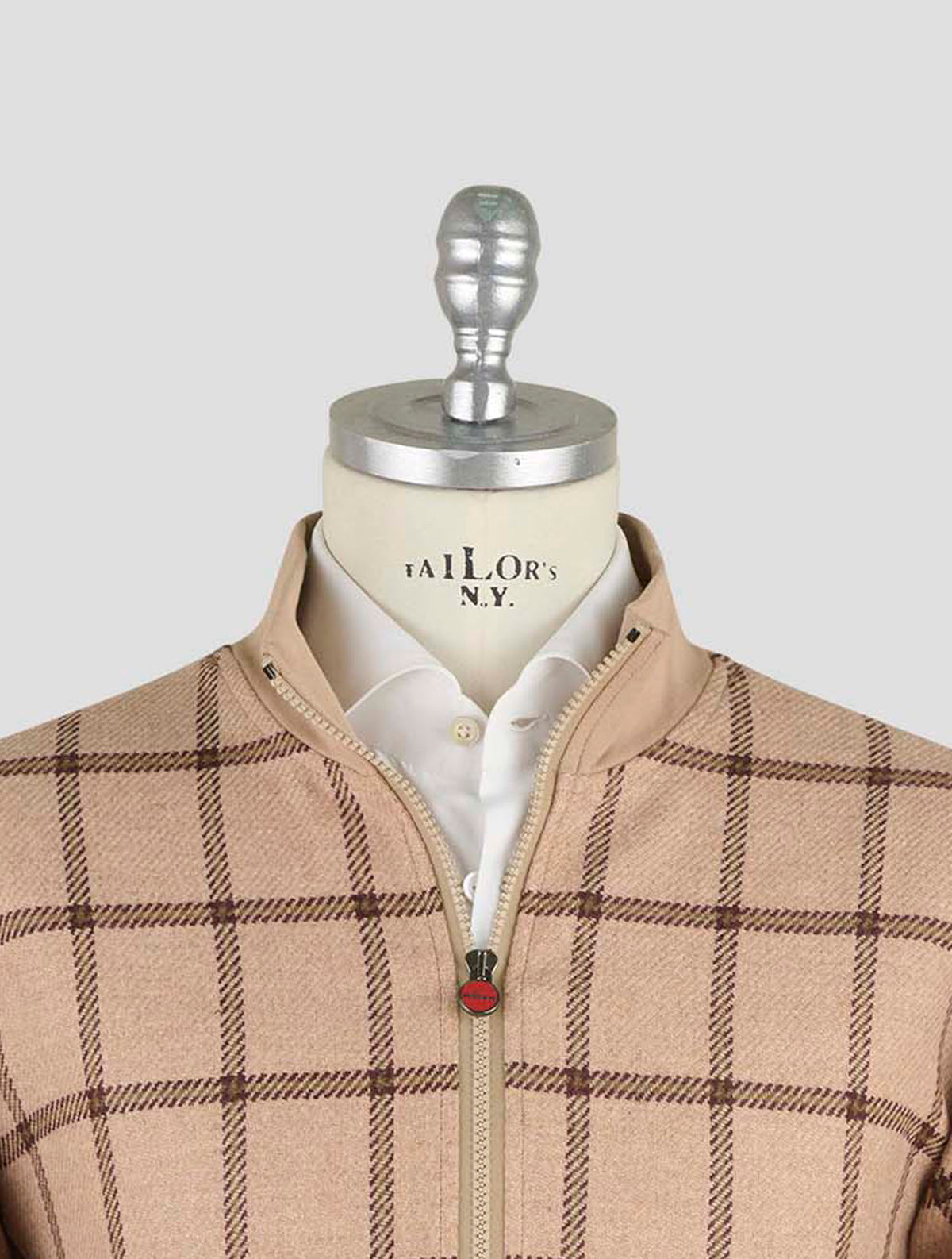 Kiton Beige Green Cotton Ea Coat B-One