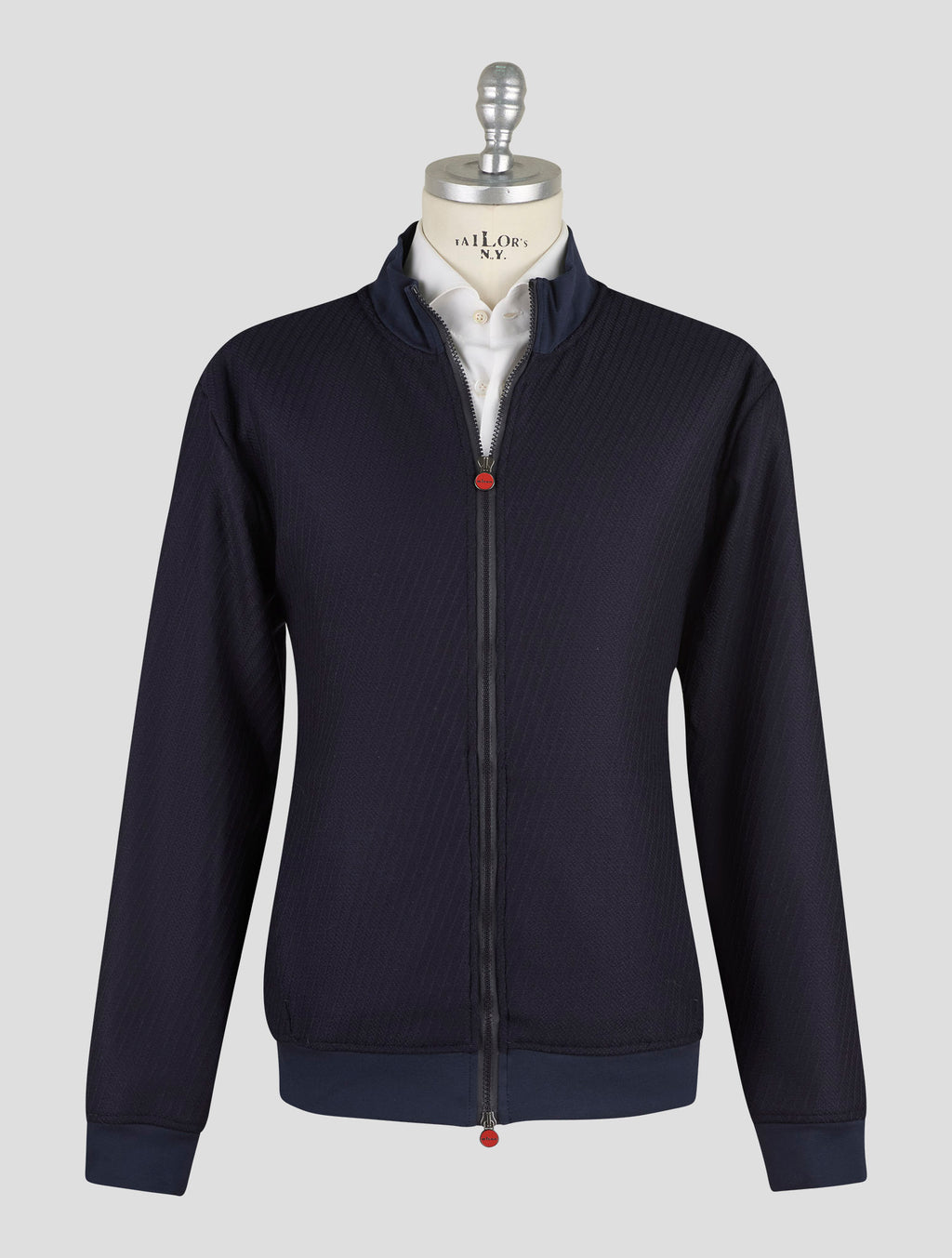 Kiton Blue Virgin Wool Coat B-One