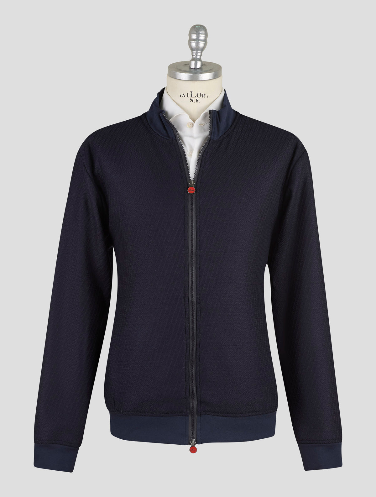 Kiton Blue Virgin Wool Coat B-One