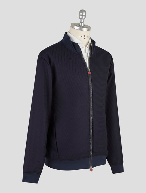 Kiton Blue Virgin Wool Coat B-One
