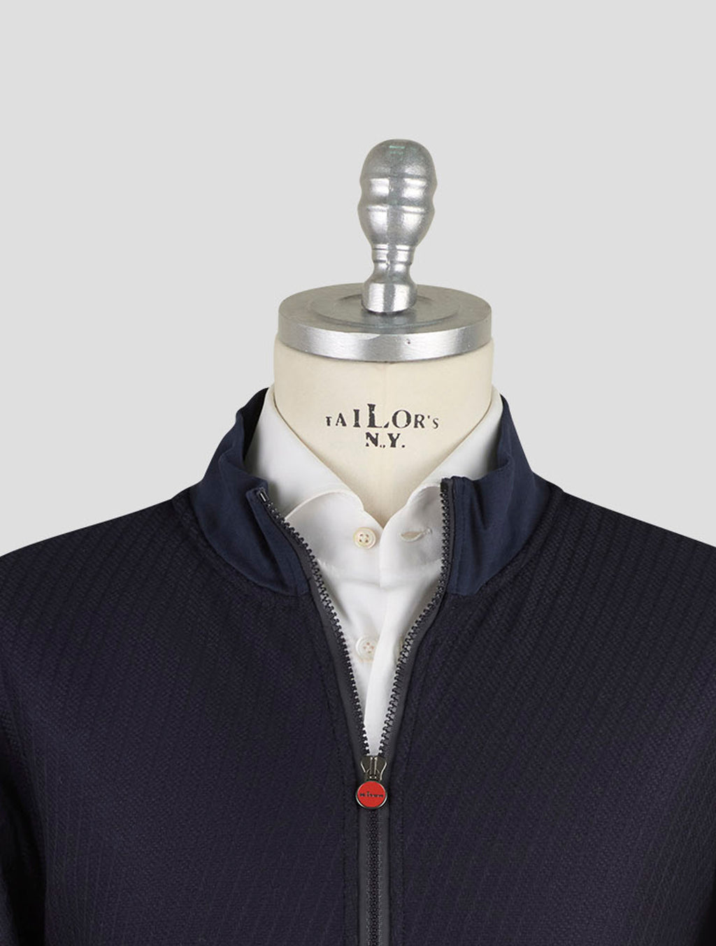 Kiton Blue Virgin Wool Coat B-One