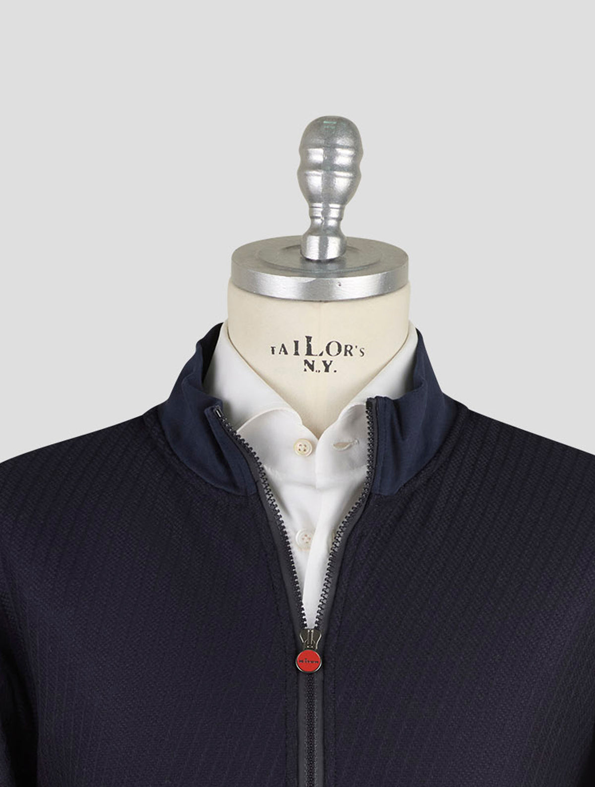 Kiton Blue Virgin Wool Coat B-One