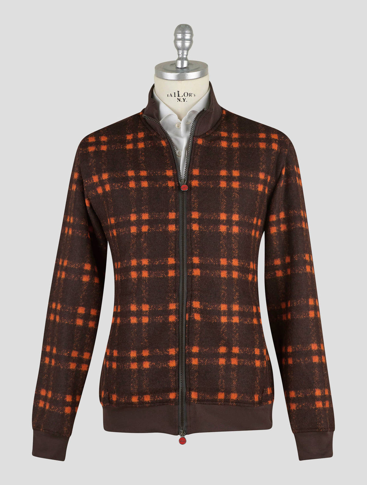 Kiton Brown Orange Alpaca Wool Pa Coat B-One