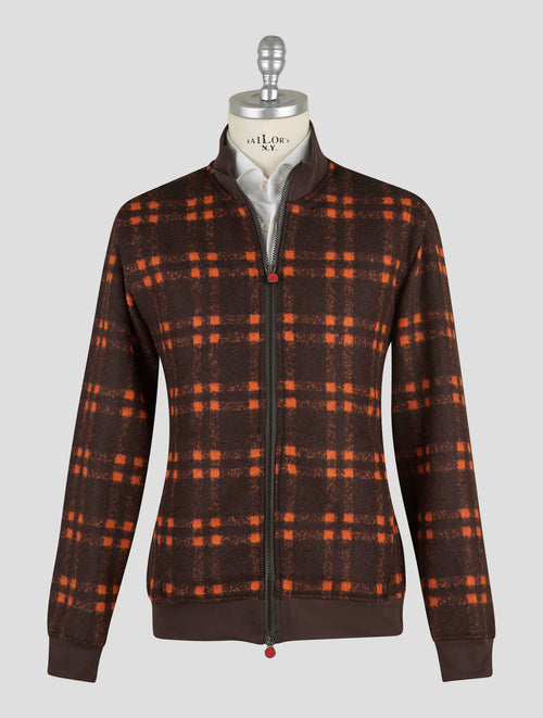 Kiton Brown Orange Alpaca Wool Pa Coat B-One