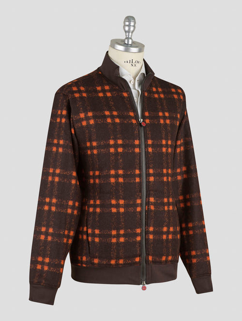 Kiton Brown Orange Alpaca Wool Pa Coat B-One
