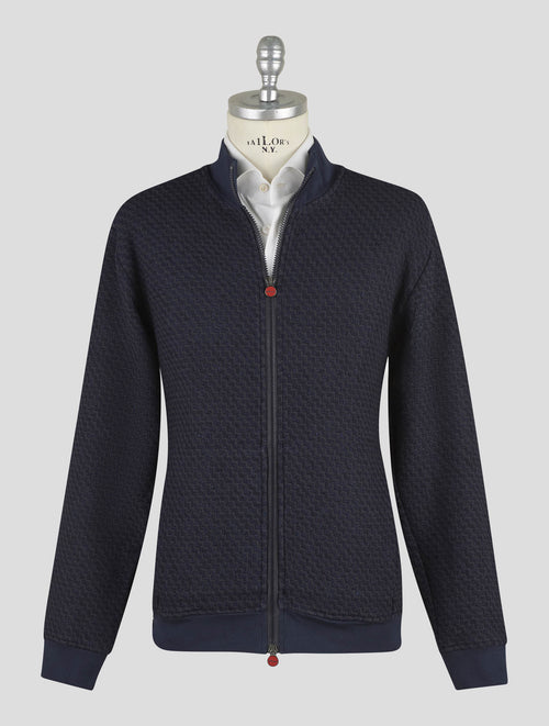 Kiton Dark Blue Cotton Virgin Wool Cashmere Silk Coat B-One