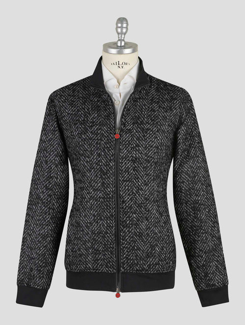 Kiton Black Wool Mohair Silk Pa Alpaca Angora Coat B-One