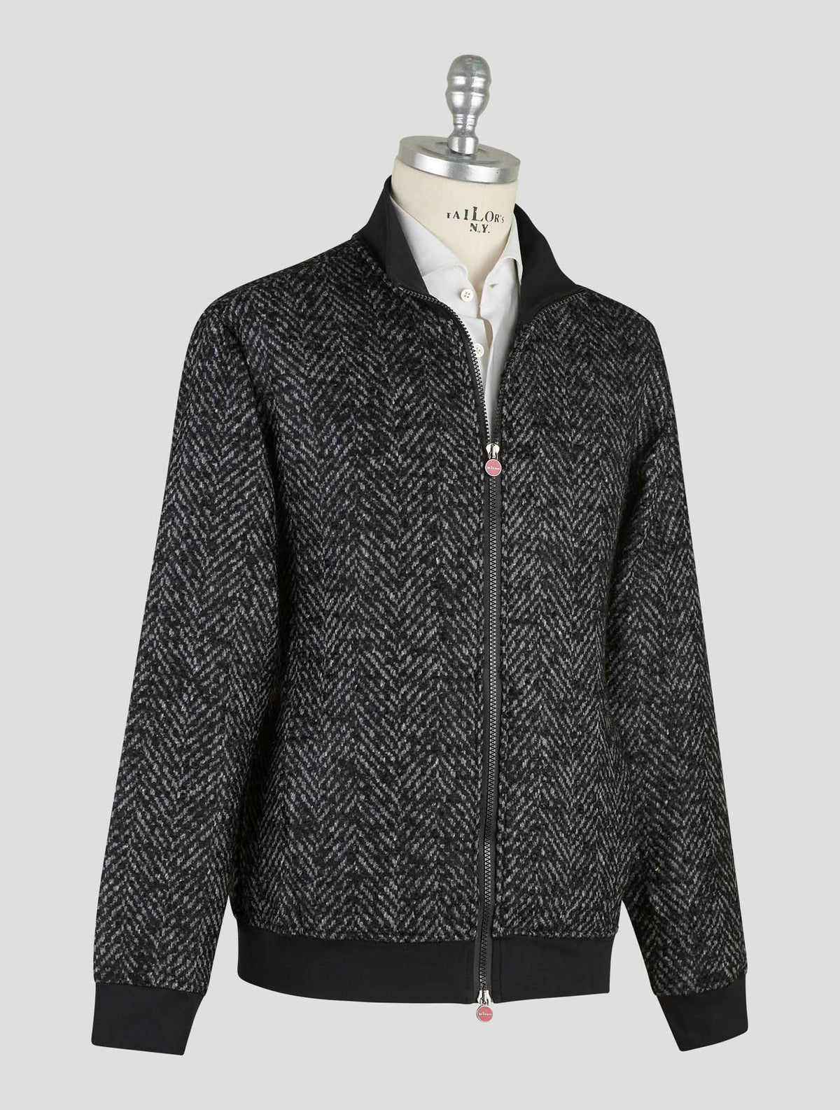 Kiton Black Wool Mohair Silk Pa Alpaca Angora Coat B-One