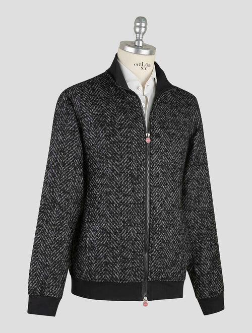 Kiton Black Wool Mohair Silk Pa Alpaca Angora Coat B-One