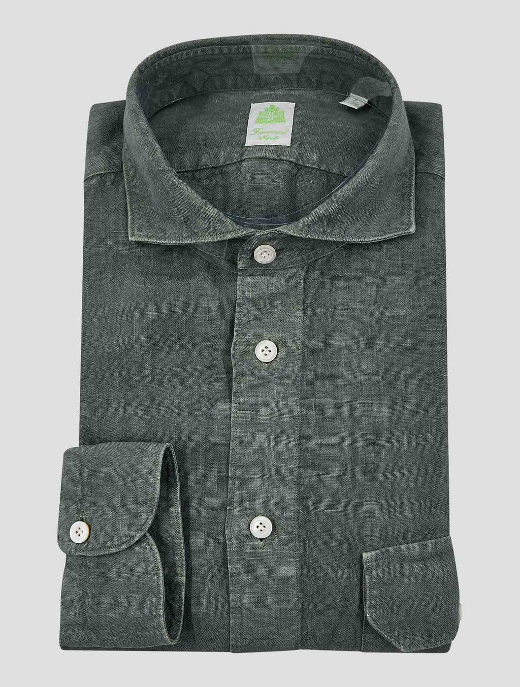 Finamore 1925 Green Linen Shirt Salina