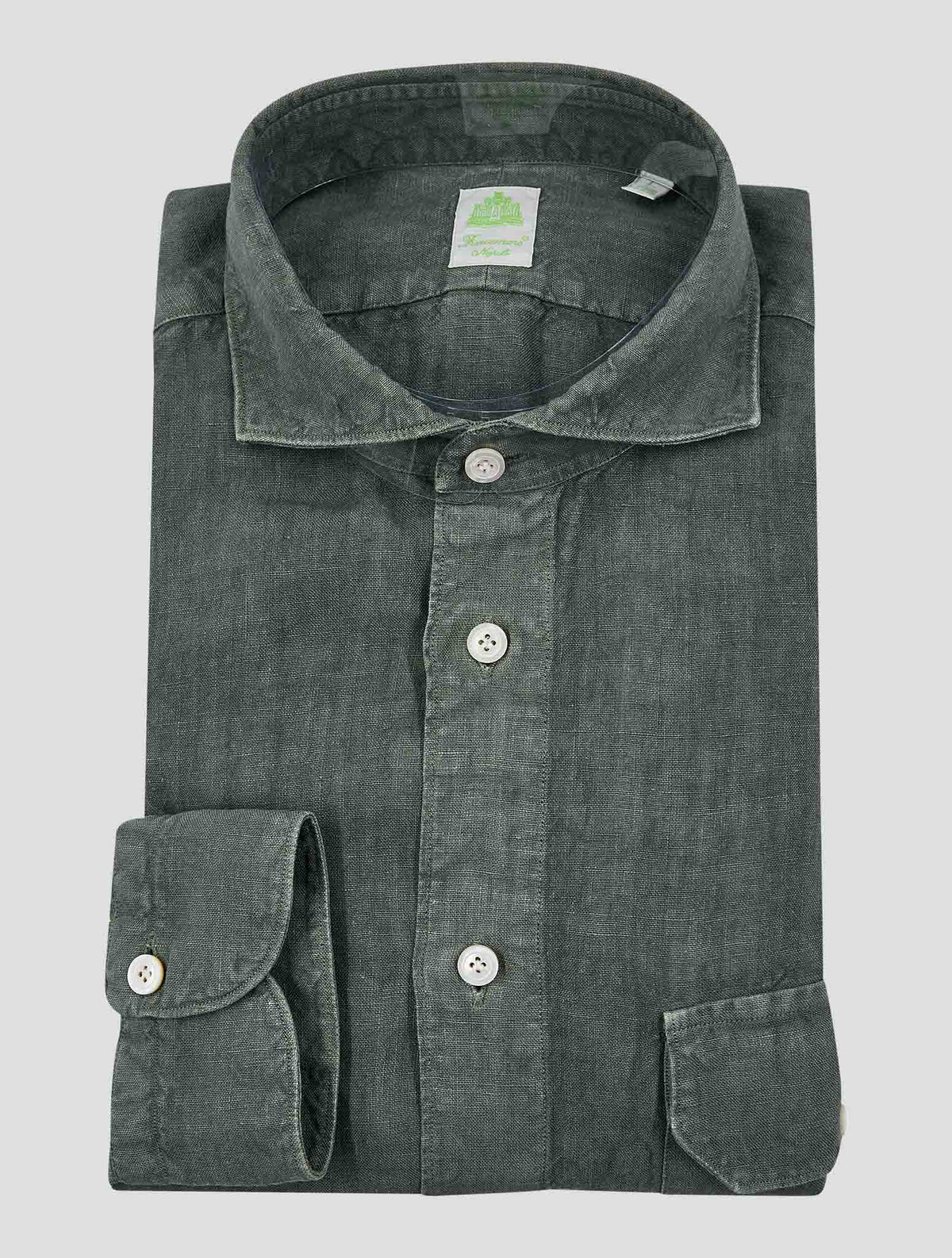 Finamore 1925 Green Linen Shirt Salina
