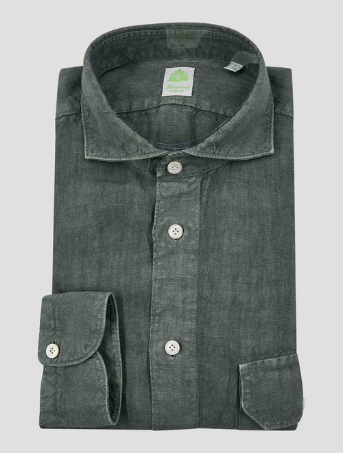 Finamore 1925 Green Linen Shirt Salina
