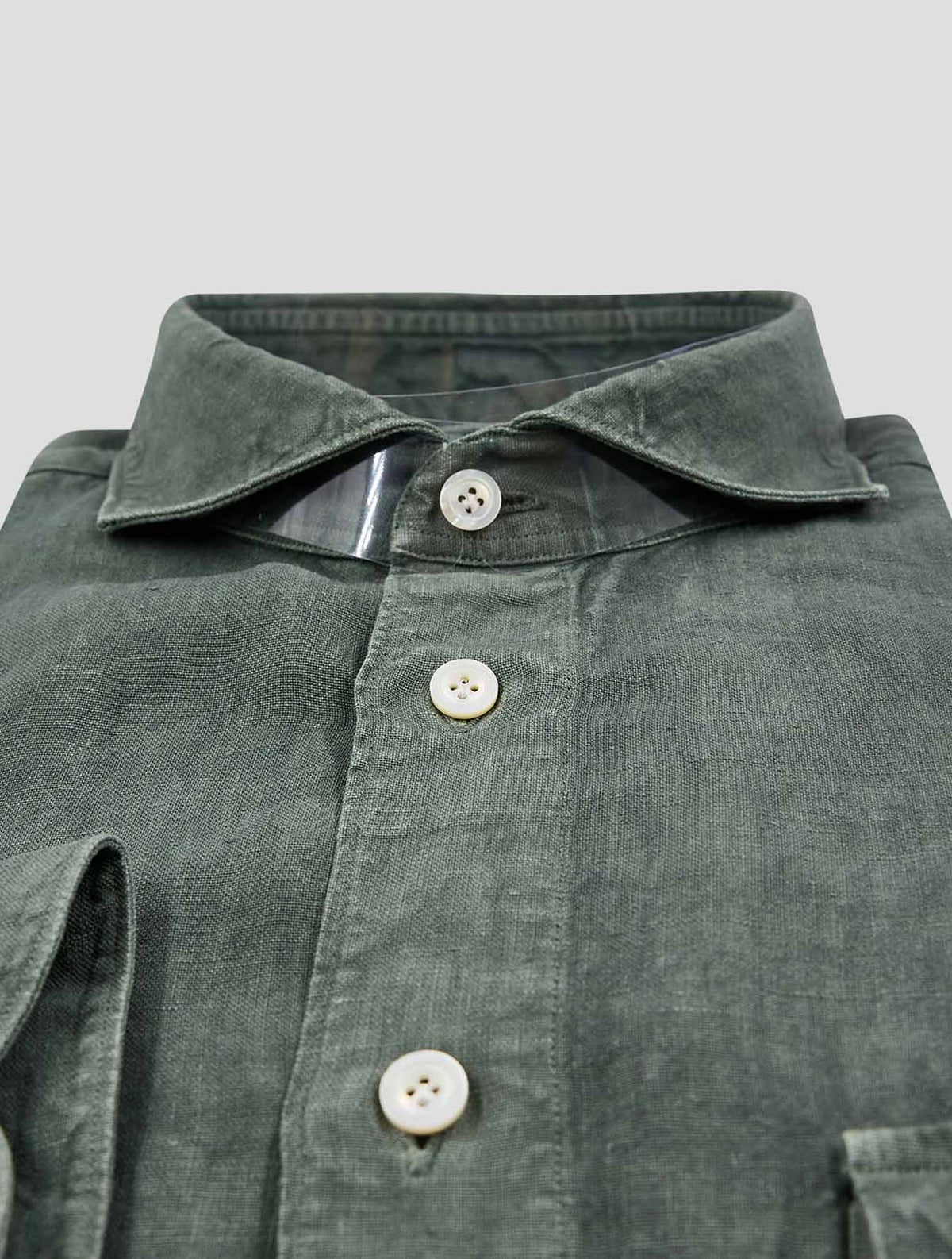 Finamore 1925 Green Linen Shirt Salina