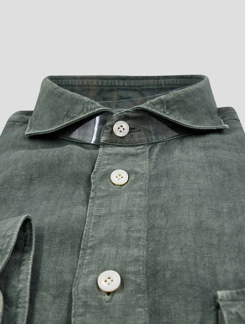 Finamore 1925 Green Linen Shirt Salina