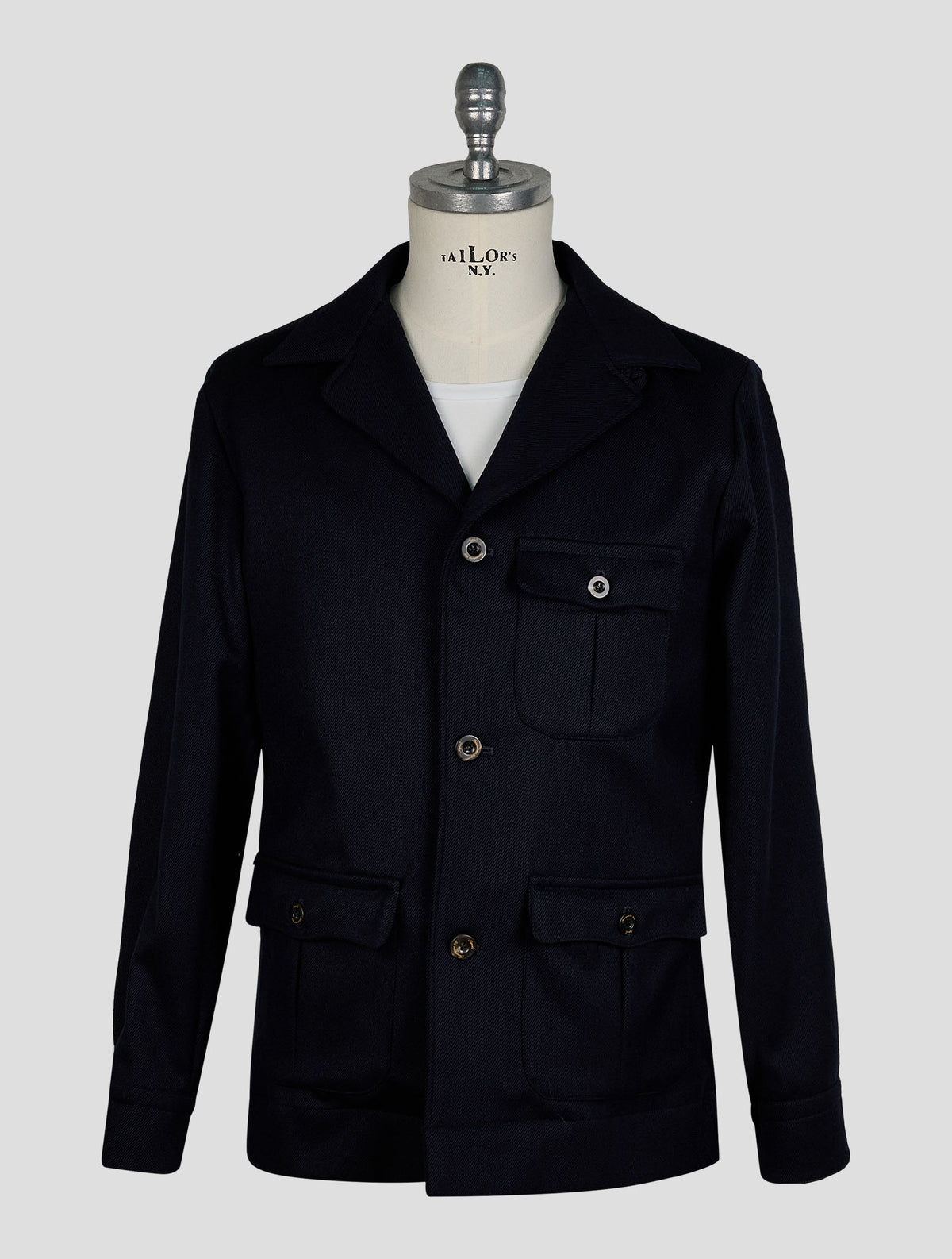 Finamore 1925 Blue Cotton Jacket Overshirt Cetara