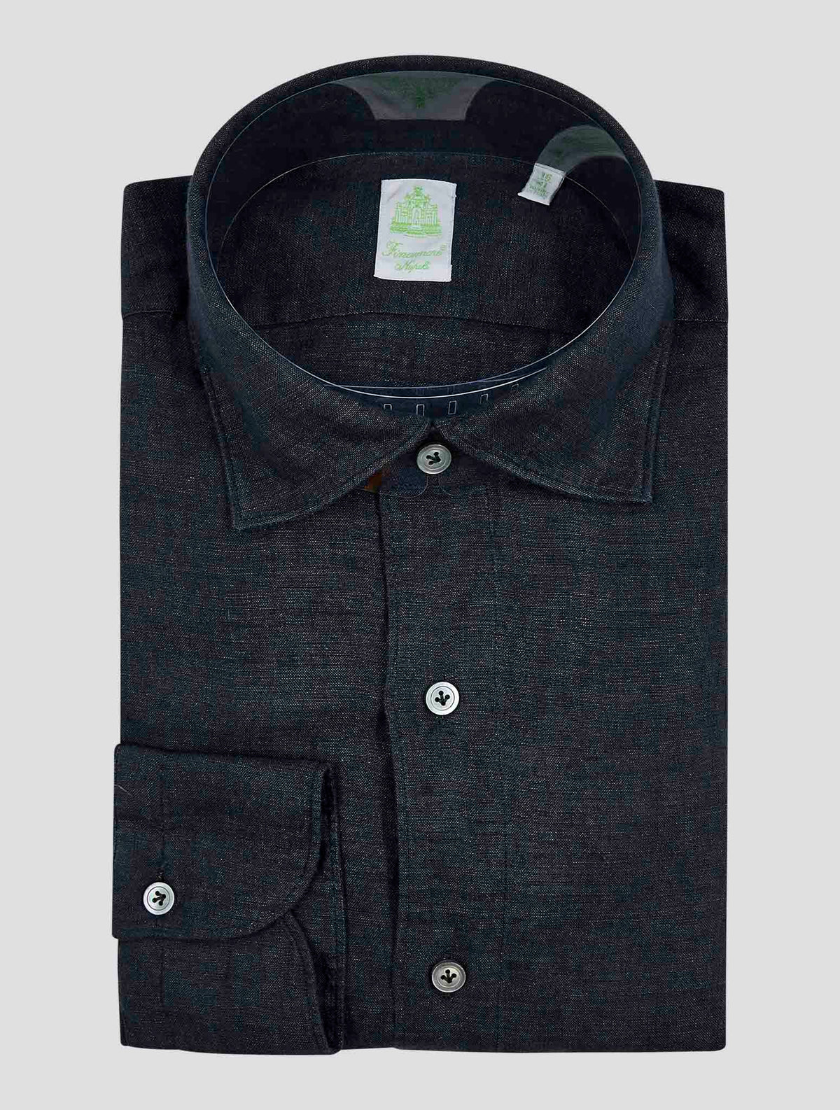 Finamore 1925 Dark blue Linen Shirt TOKYO