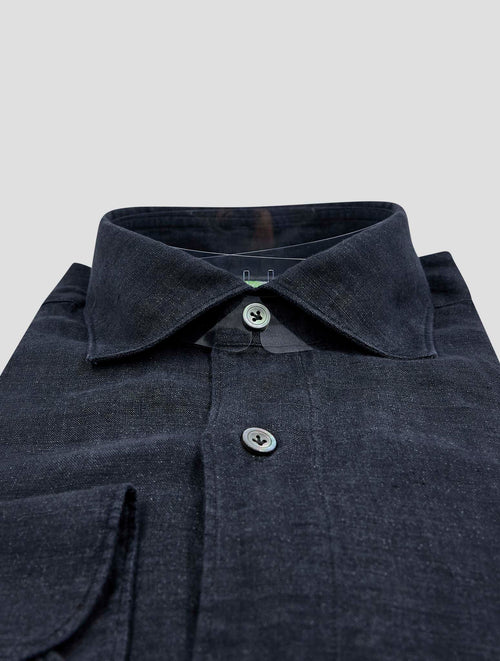 Finamore 1925 Dark blue Linen Shirt TOKYO