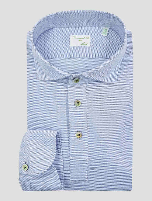 Finamore 1925 Light Blue Cotton Polo Shirt Orlando
