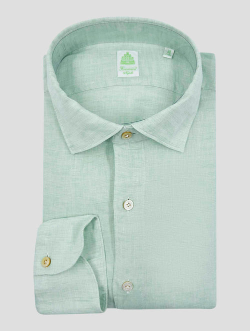 Finamore 1925 Light Green Linen Shirt TOKYO