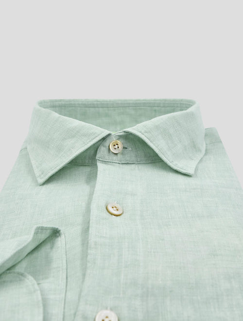 Finamore 1925 Light Green Linen Shirt TOKYO