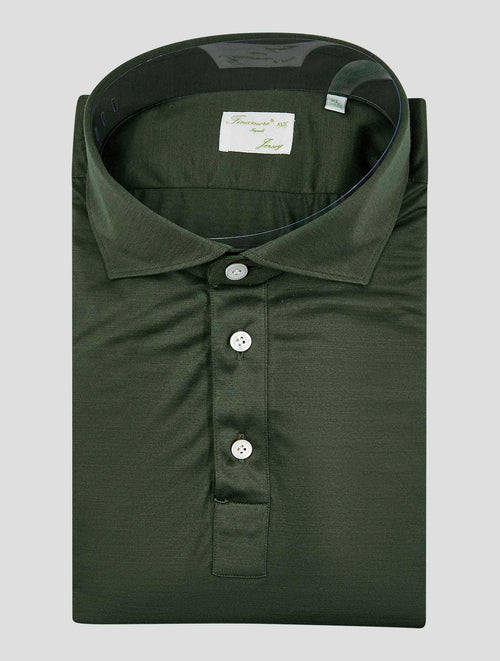 Finamore 1925 Dark Green Cotton Polo Shirt Short Sleeve ORLANDOM