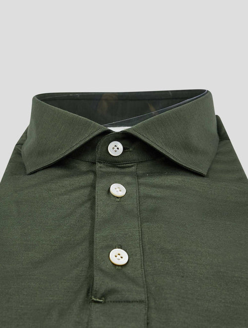 Finamore 1925 Dark Green Cotton Polo Shirt Short Sleeve ORLANDOM