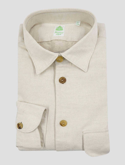 Finamore 1925 Beige Cotton Linen Shirt MALTATG