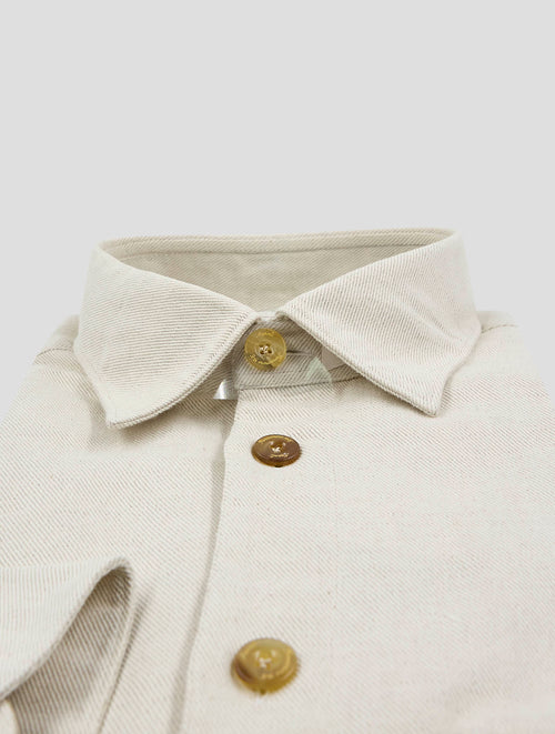 Finamore 1925 Beige Cotton Linen Shirt MALTATG
