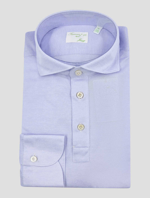 Finamore 1925 Light Blue Cotton Polo Shirt Orlando