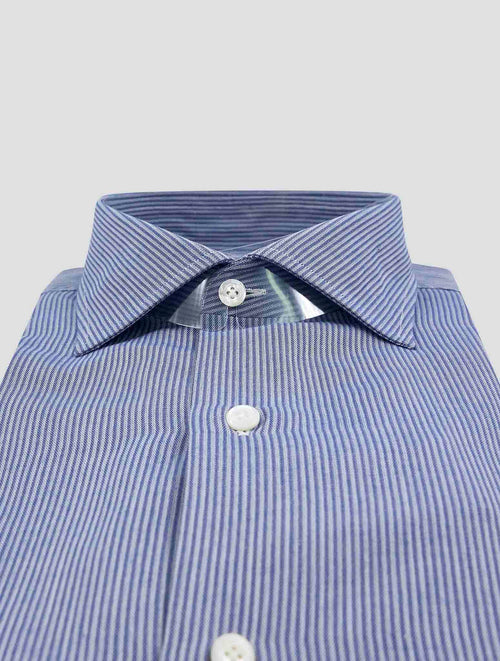 Finamore 1925 Blue Cotton Cashmere Shirt NAPOLI