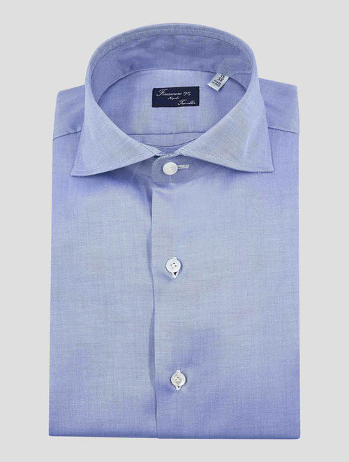 Finamore 1925 Light Blue Cotton Shirt NAPOLI