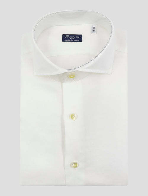 Finamore 1925 White Linen Cotton Shirt NAP109