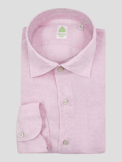 Finamore 1925 Pink Linen Shirt TOKYO