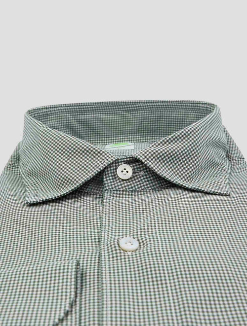 Finamore 1925 Green White Cotton Shirt GAETA