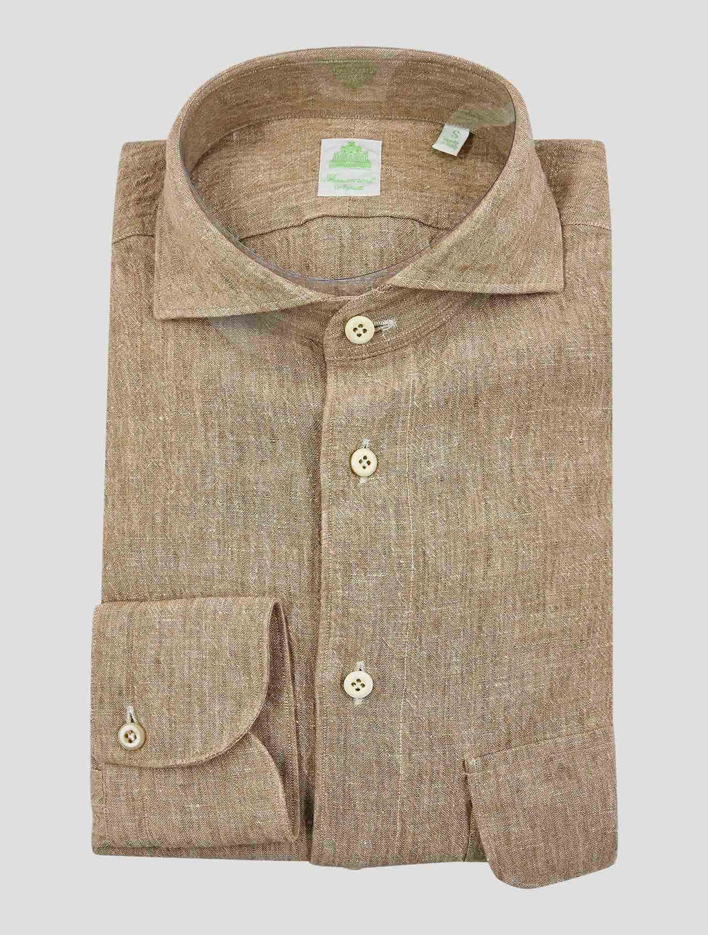 Finamore 1925 Brown Linen Shirt Chicago