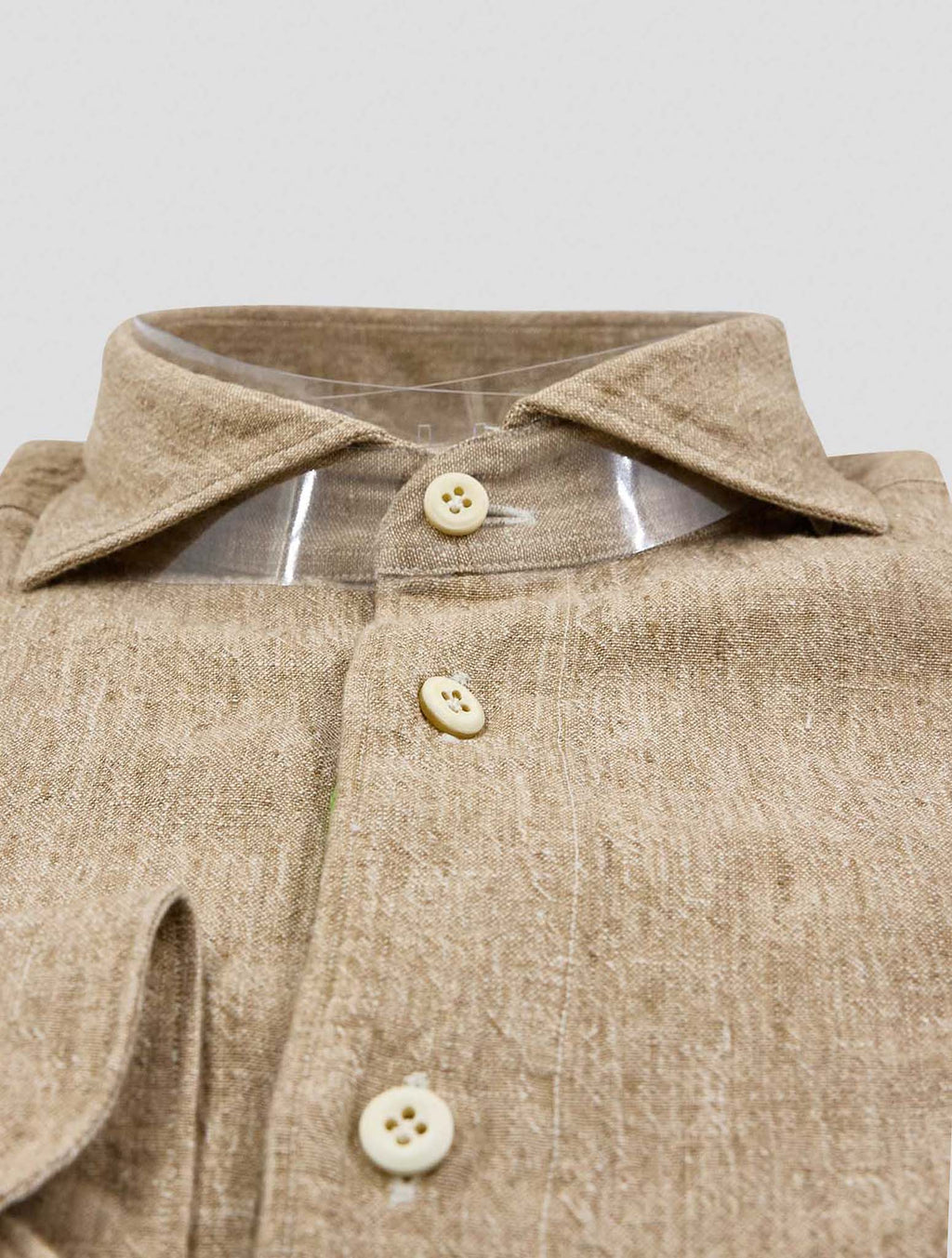 Finamore 1925 Brown Linen Shirt Chicago