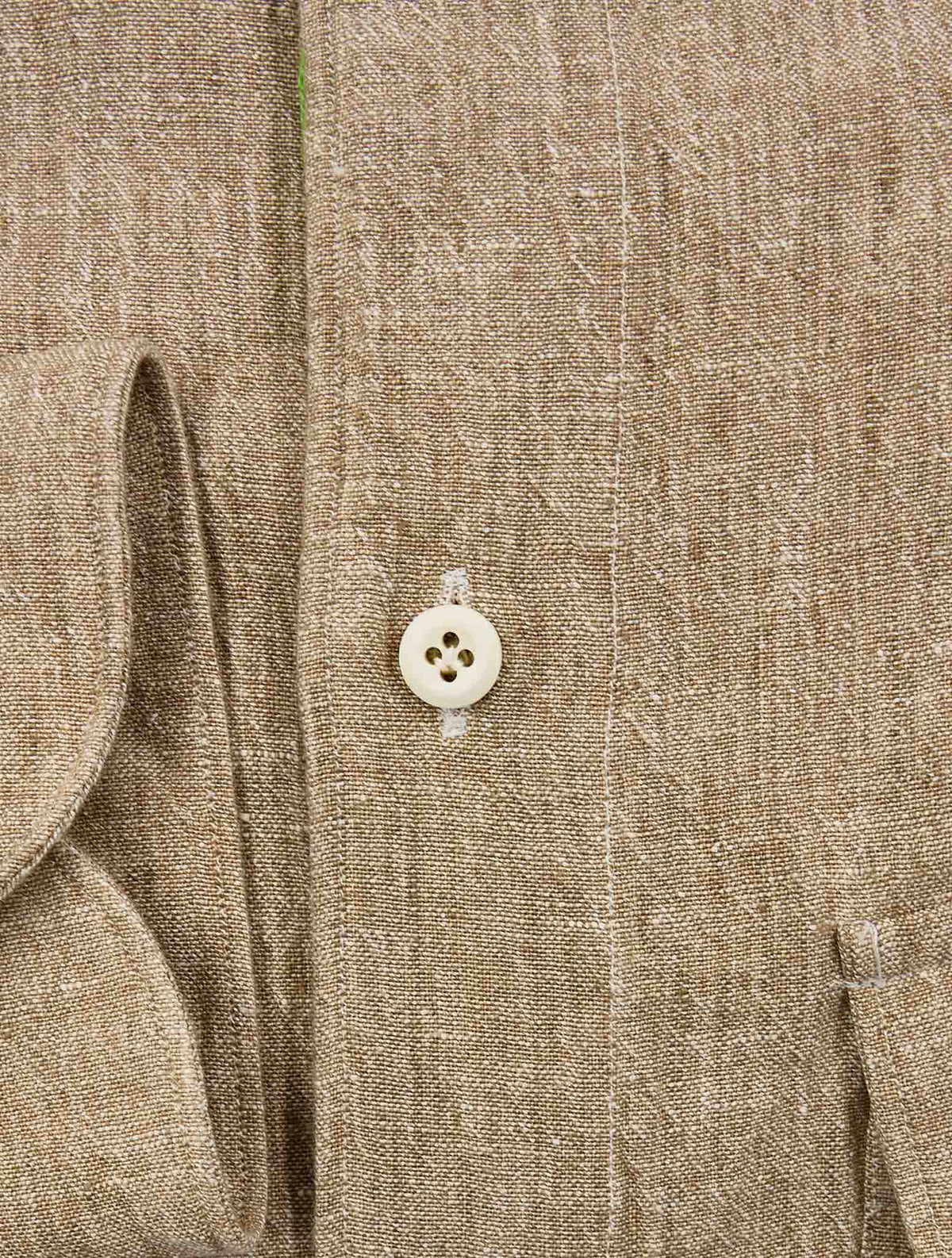 Finamore 1925 Brown Linen Shirt Chicago