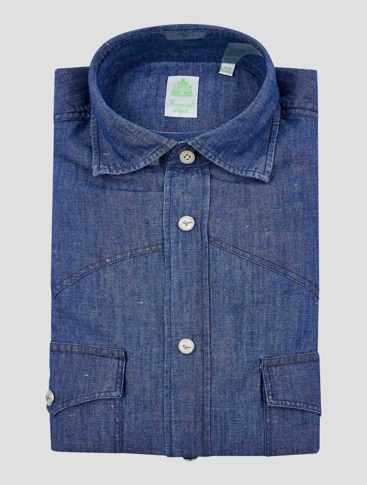 Finamore 1925 Denim Cotton Linen Shirt BALI