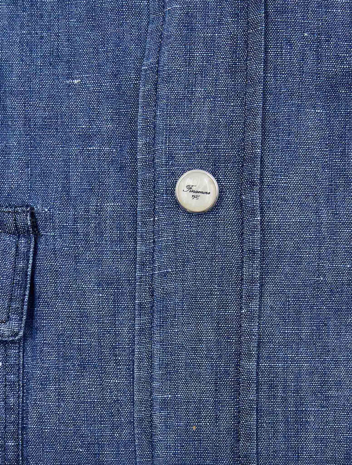 Finamore 1925 Denim Cotton Linen Shirt BALI
