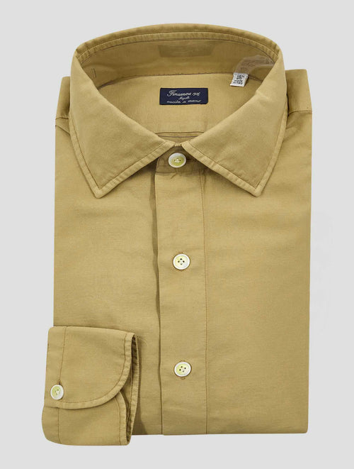 Finamore 1925 Sand Cotton Shirt NAP93