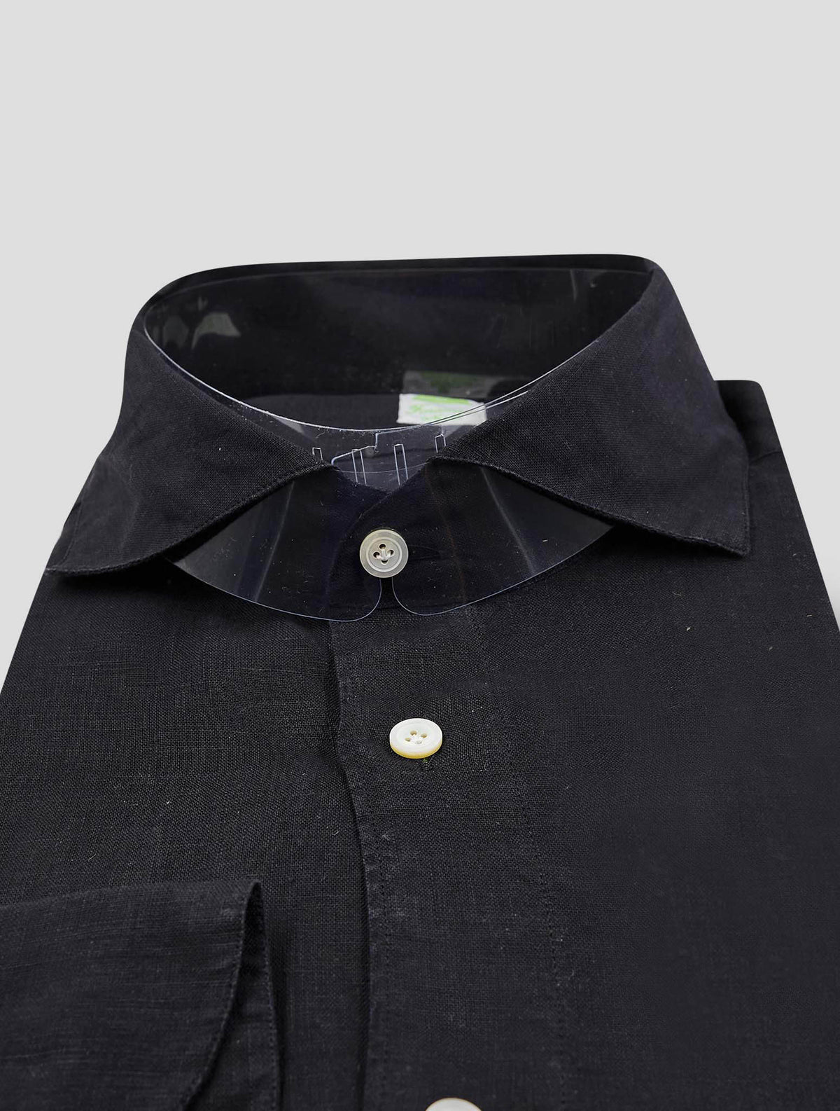 Finamore 1925 Black Linen Shirt Ver12