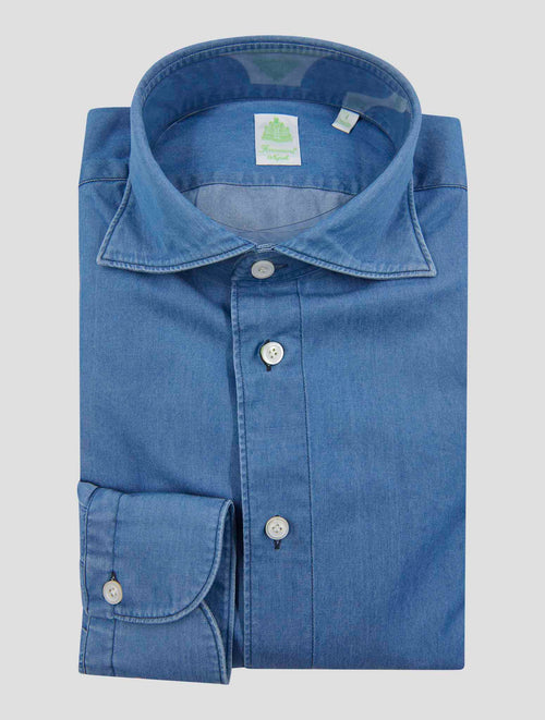 Finamore 1925 Blue Cotton Shirt Bali