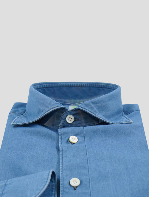 Finamore 1925 Blue Cotton Shirt Bali