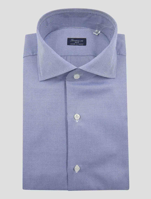 Finamore 1925 Light Blue Cotton Silk Shirt Napoli23